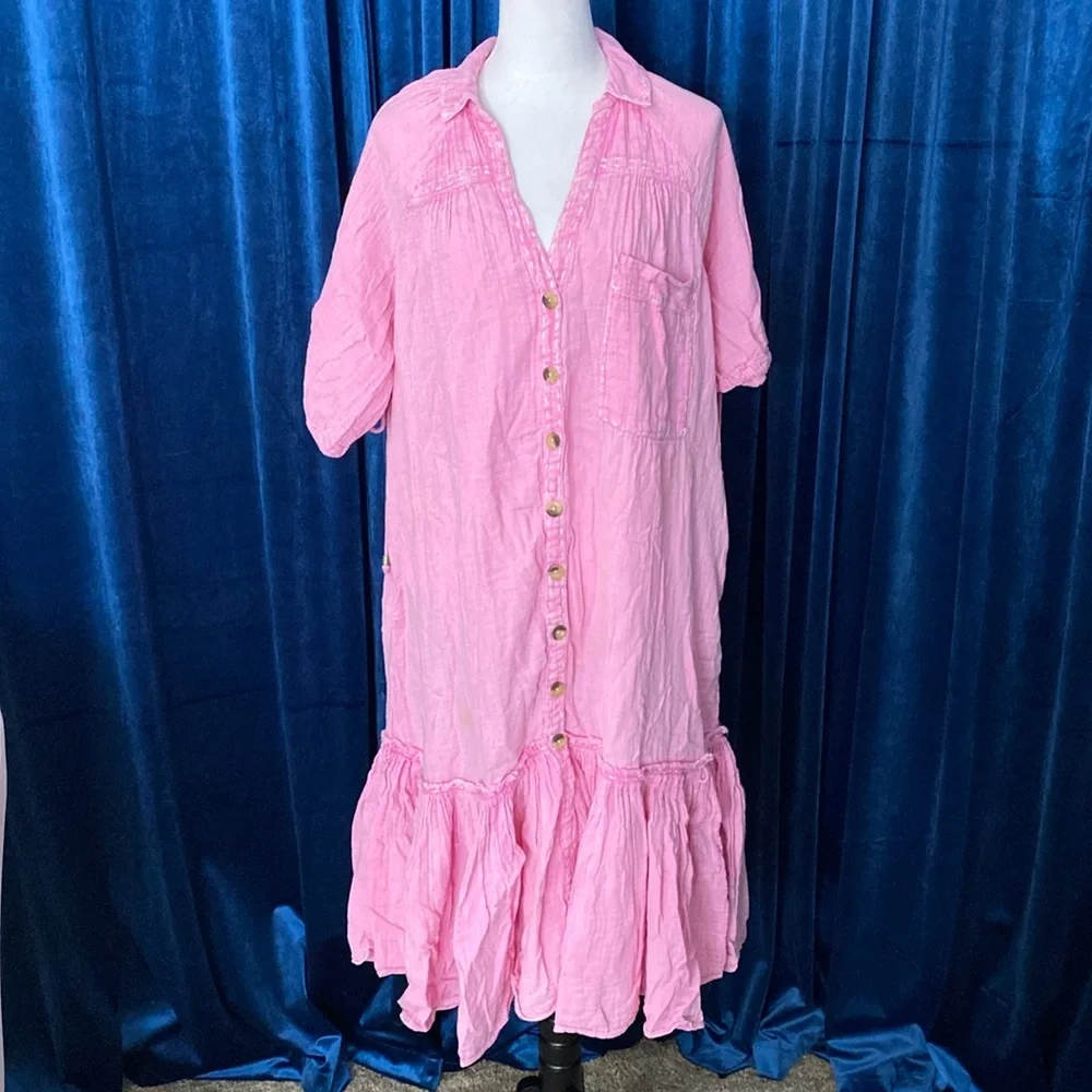 free people, beautiful summer pink small petite dress - Picture 1 of 5